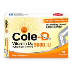 Cole-D Vitamin D3 9000 IU Bone & Immune Support Capsules by GS Pharma