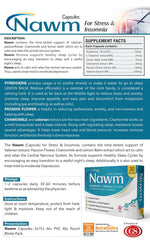 Nawm Capsules brochure — stress, insomnia and sleep formula
