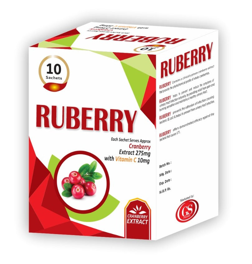 Ruberry Sachet box — Cranberry Extract 275mg with Vitamin C