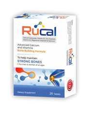 Rucal Tablets box — Advanced Calcium and Vitamins Bone Building Formula