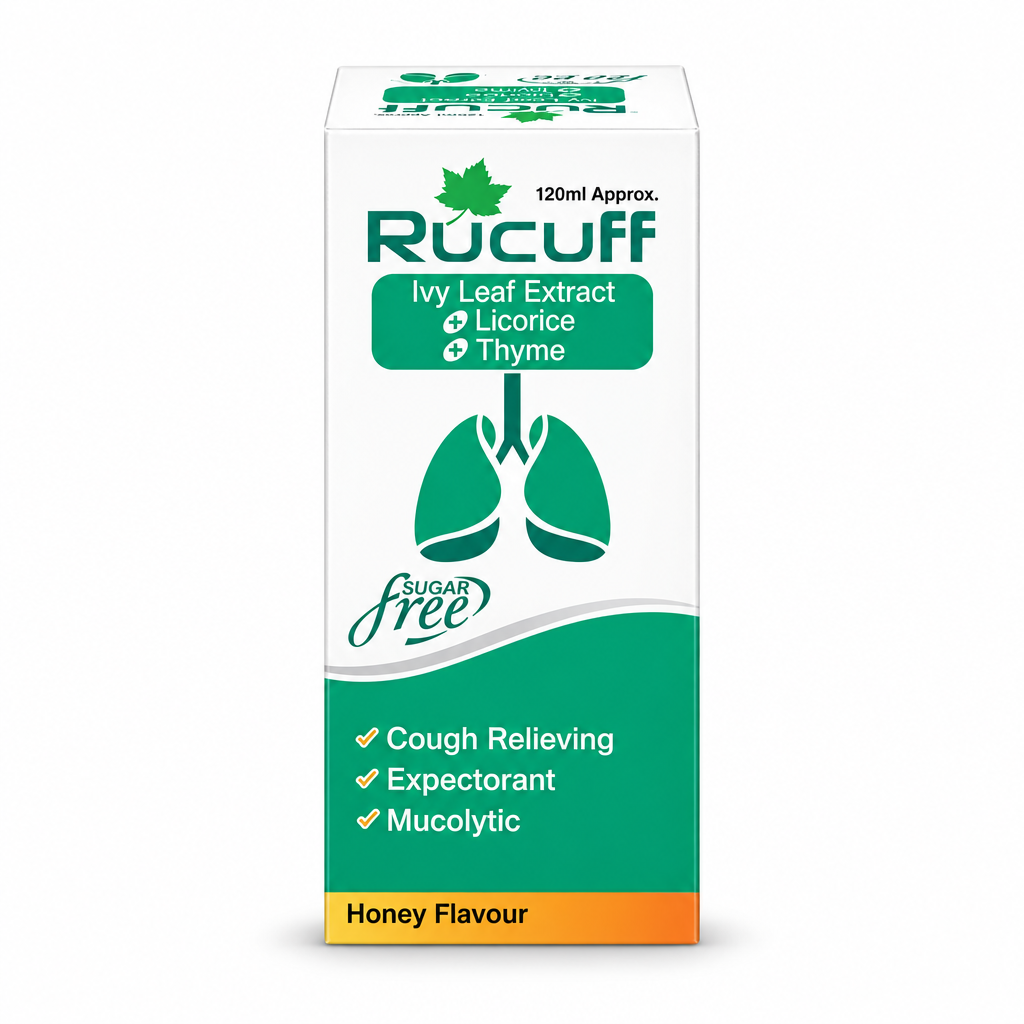 Rucuff Herbal Cough Relief Syrup – Ivy Leaf, Licorice & Thyme by GS Pharma