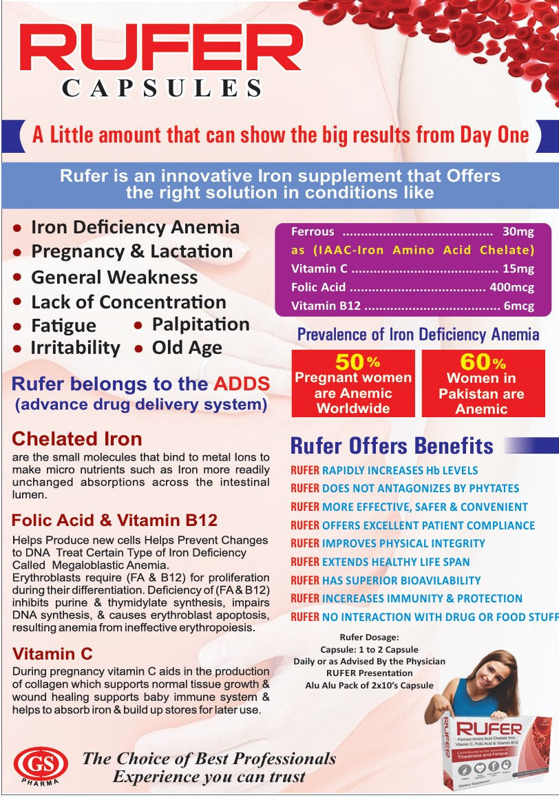 Rufer Capsules brochure — benefits and key ingredients