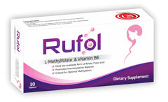 Rufol Tablets box — L-Methylfolate & Vitamin B6 dietary supplement