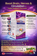 Sebgin Plus Syrup triple support formula — brain, nerves & circulation